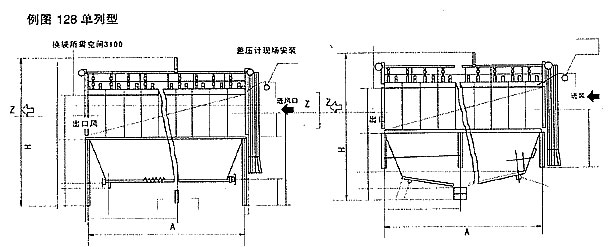 128型氣箱式脈沖袋收塵器